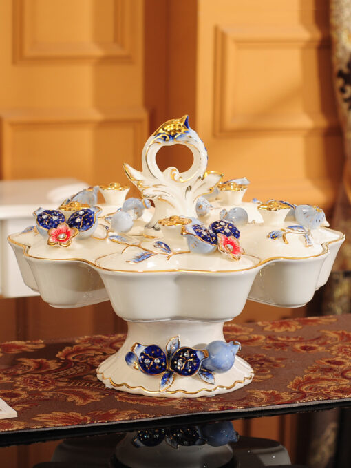 Khay mứt tết gốm sứ tráng men cao cấp GS04