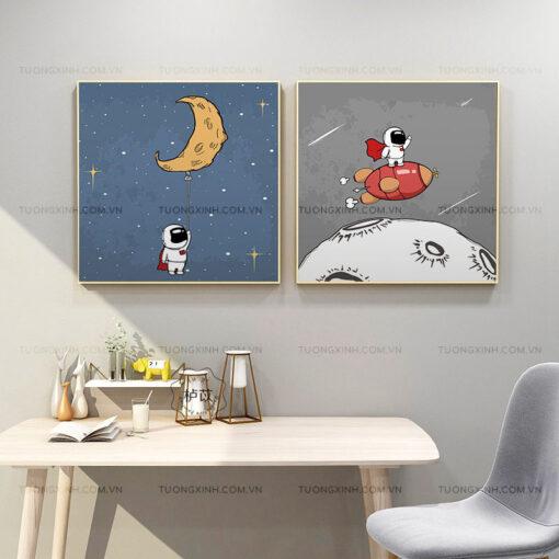Tranh phi hành gia trang trí phòng trẻ em TG2357