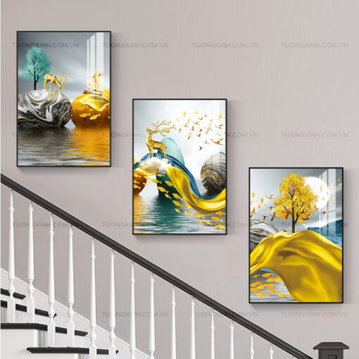 Tranh hươu tuần lộc trang trí cầu thang TG1904