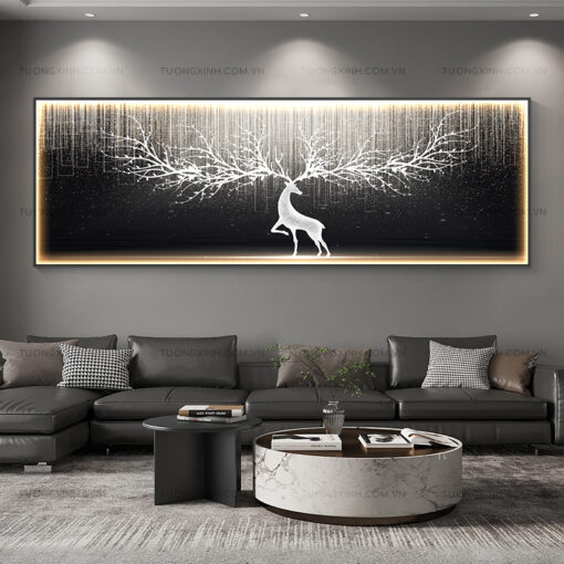 Tranh LED huơu nghệ thuật trang trí phòng khách LD400