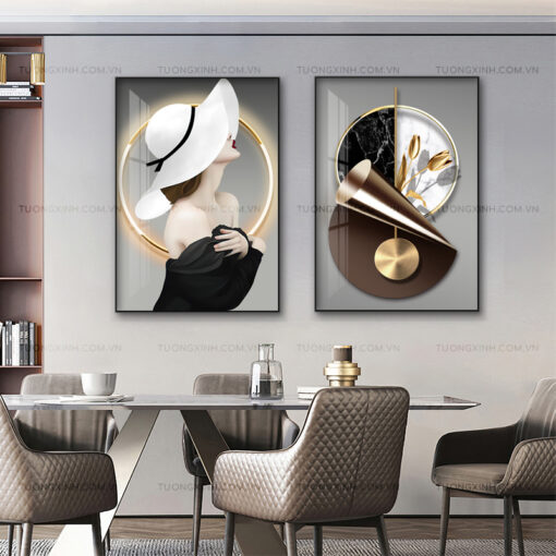 Tranh cô gái nghệ thuật trang trí phòng ăn TG2085