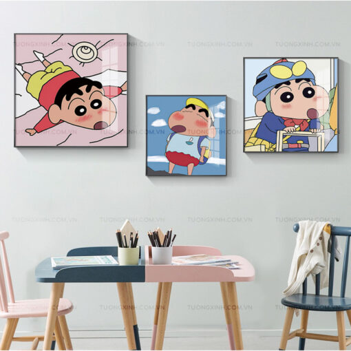 Tranh shin cậu bé bút chì trang trí phòng trẻ em TG2393