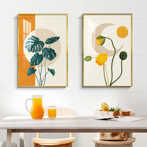Tranh lá cây nghệ thuật trang trí phòng ăn TG2092
