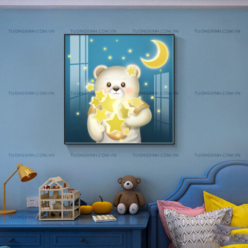 Tranh gấu trắng trang trí phòng trẻ em TG2439