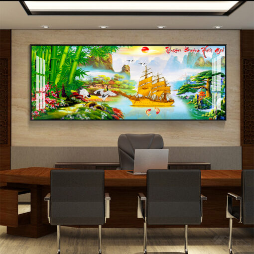 Tranh thuận buồm xuôi gió trang trí phòng khách TG2627