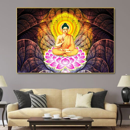 Tranh tráng gương phật giáo thích ca mâu ni phật TG3026