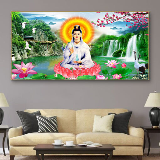 Tranh tráng gương đức phật quan âm bồ tát TG3061