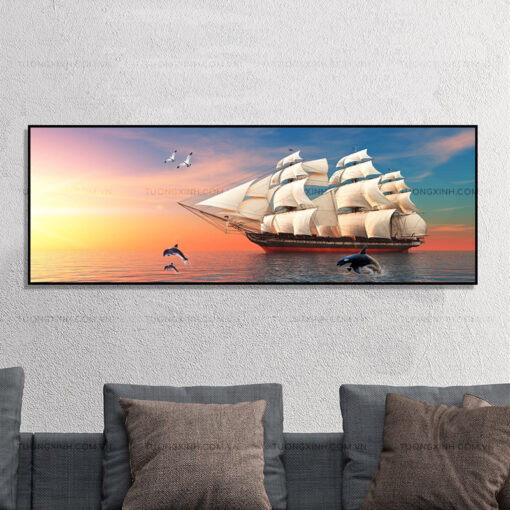 Tranh thuận buồm xuôi gió trang trí phòng khách TG2630