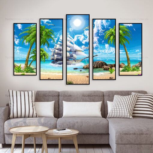 Tranh thuận buồm xuôi gió trang trí phòng khách TG2602