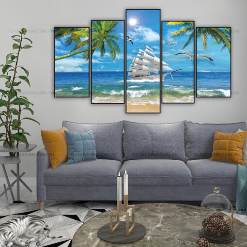 Tranh thuận buồm xuôi gió trang trí phòng khách TG2603