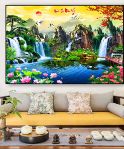 Tranh tráng gương sơn thủy hữu tình trang trí phòng khách TG2869