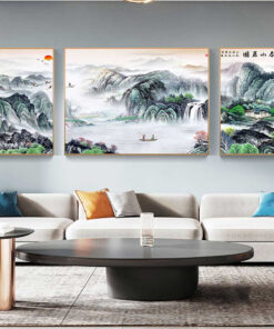 Tranh tráng gương sơn thủy hữu tình trang trí phòng khách TG2832