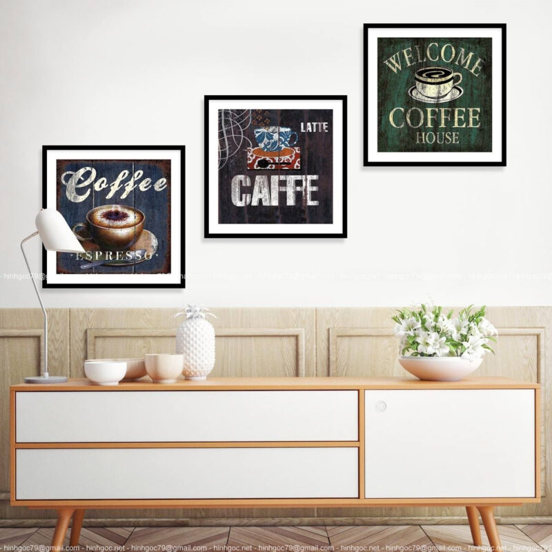 Tranh tráng gương chủ đề cafe nghệ thuật TG3148