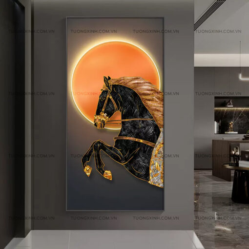 Tranh ngựa phi nghệ thuật trang trí phòng khách TG2519