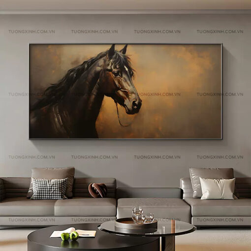Tranh ngựa phi trang trí phòng khách TG2545