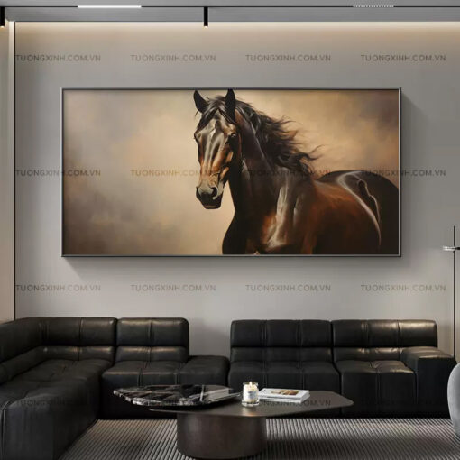 Tranh ngựa phi trang trí phòng khách TG2546