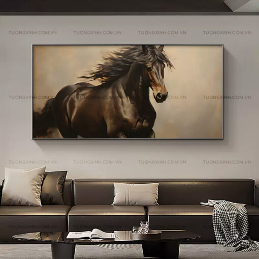 Tranh ngựa phi trang trí phòng khách TG2547