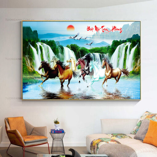 Tranh mã đáo thành công trang trí phòng khách TG2527