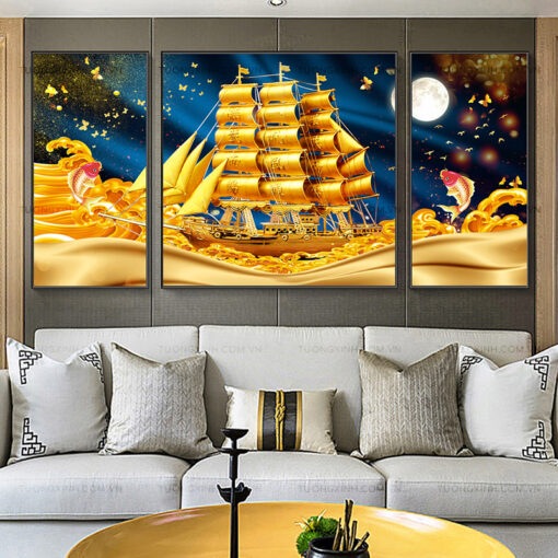 Tranh thuận buồm xuôi gió trang trí phòng khách TG2593