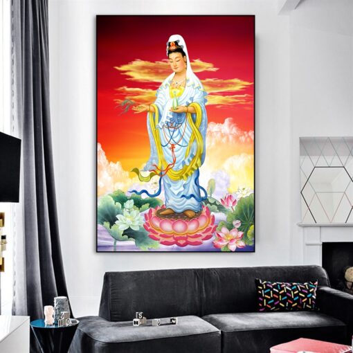 Tranh tráng gương quan âm bồ tát TG2896