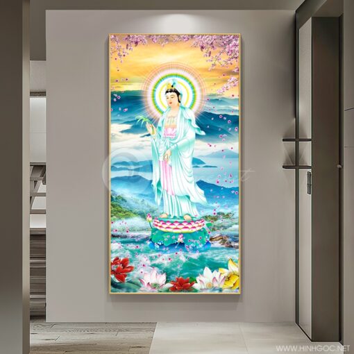 Tranh tráng gương quan âm bồ tát TG2944