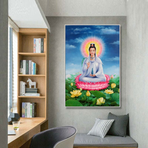 Tranh tráng gương quan âm bồ tát TG2899