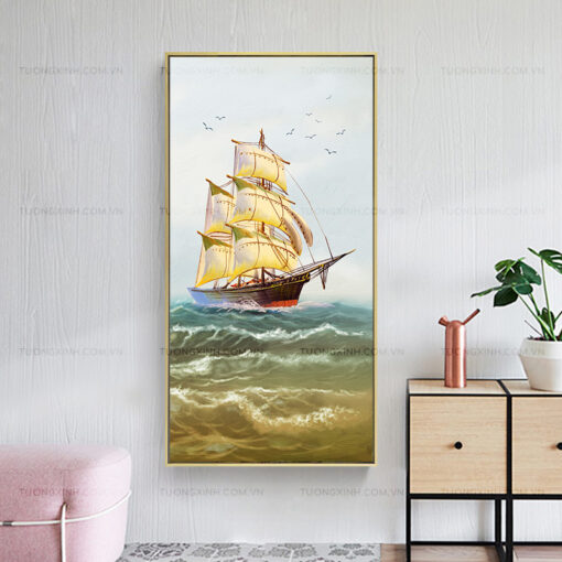 Tranh thuận buồm xuôi gió trang trí phòng khách TG2629
