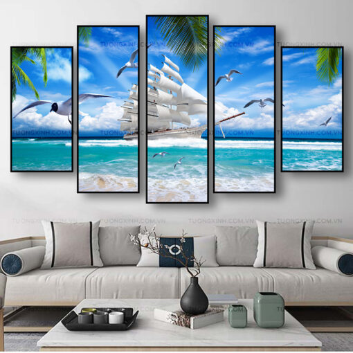 Tranh thuận buồm xuôi gió trang trí phòng khách TG2601