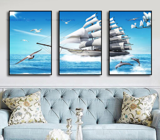 Tranh thuận buồm xuôi gió trang trí phòng khách TG2605