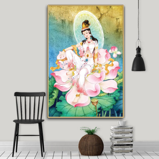 Tranh tráng gương quan âm bồ tát TG2901