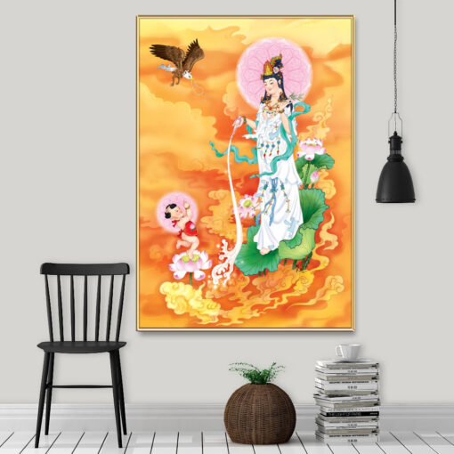 Tranh tráng gương quan âm bồ tát TG2902