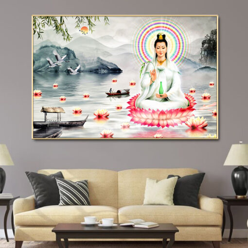 Tranh tráng gương quan âm bồ tát TG2922