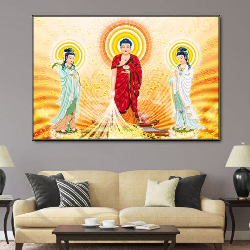 Tranh tráng gương tam thế phật TG2925