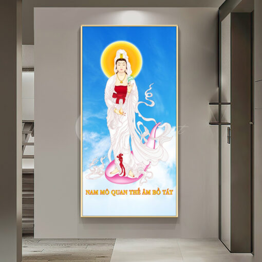 Tranh tráng gương quan âm bồ tát TG2950