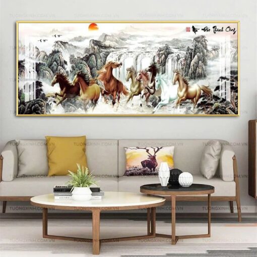 Tranh mã đáo thành công trang trí phòng khách TG2562