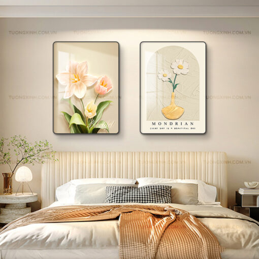 Tranh hoa nghệ thuật trang trí phòng ngủ TG1804
