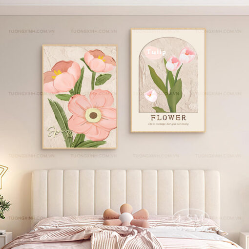 Tranh hoa nghệ thuật trang trí phòng ngủ TG1836