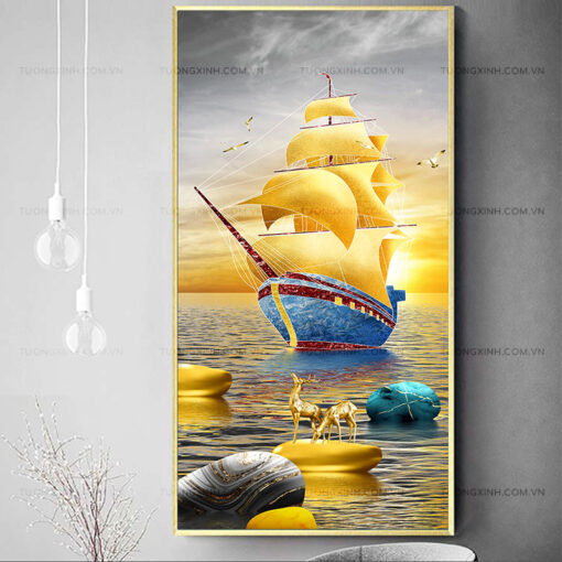 Tranh thuận buồm xuôi gió trang trí phòng khách TG2634