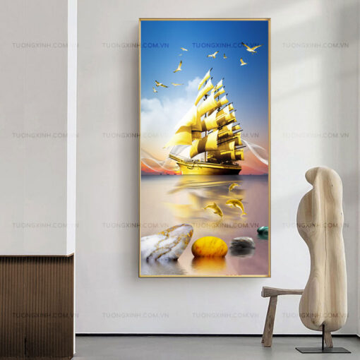 Tranh thuận buồm xuôi gió trang trí phòng khách TG2637