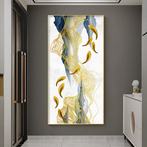 Tranh tráng gương cửu ngư và hoa sen trang trí phòng khách TG3114