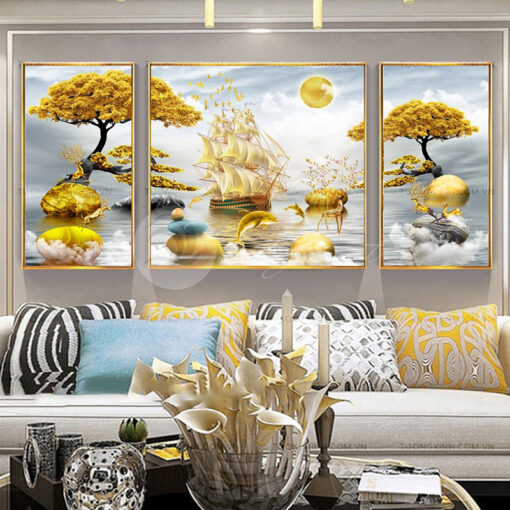 Tranh thuận buồm xuôi gió trang trí phòng khách TG2597
