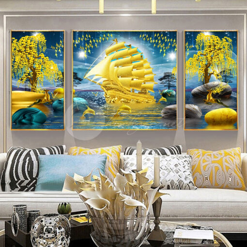 Tranh thuận buồm xuôi gió trang trí phòng khách TG2598