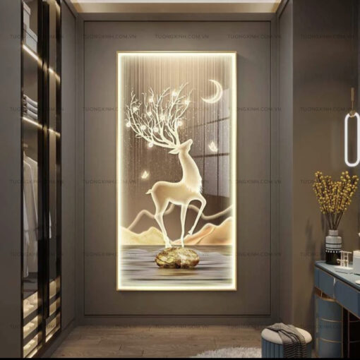 Tranh LED hươu nghệ thuật trang trí phòng khách LD391