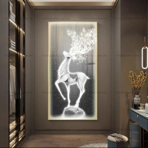 Tranh LED hươu nghệ thuật trang trí phòng khách LD394