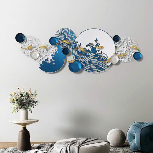 Tranh sắt decor cửu ngư nghệ thuật trang trí nội thất TX796