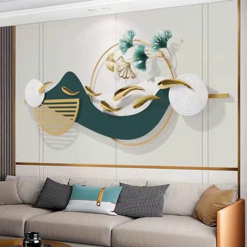 Tranh sắt decor cửu ngư nghệ thuật trang trí nội thất TX797