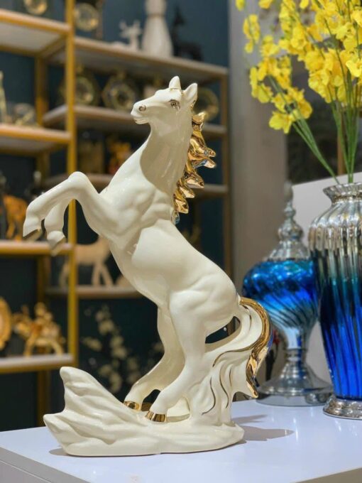 Tượng mã đáo thành công tráng men cao cấp GS49