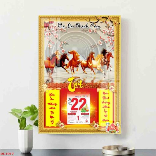 Tranh lịch mã đáo thành công treo tường TL29