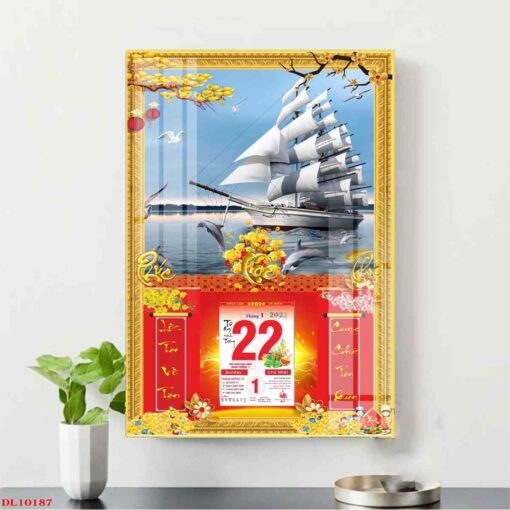 Tranh lịch thuận buồm xuôi gió treo tường TL73