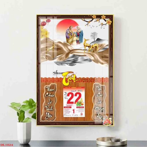 Tranh lịch hươu tuần lộc treo tường TL31